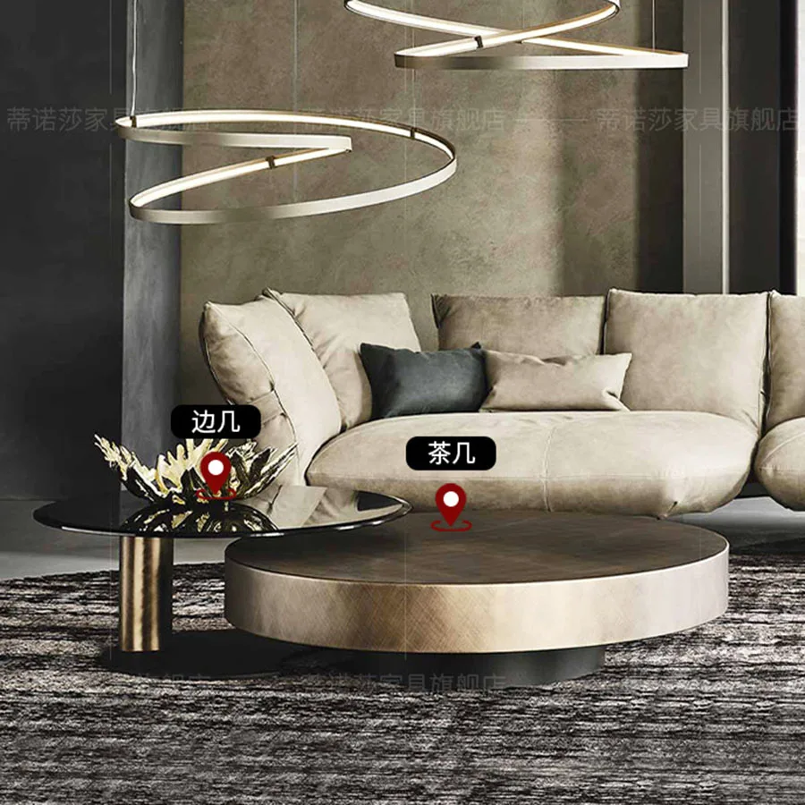 Unique Modern Coffee Table Living Room Luxury Home Coffee Table Italian Ornament Metal Retro Convertible Mesa Redonda Home Decor