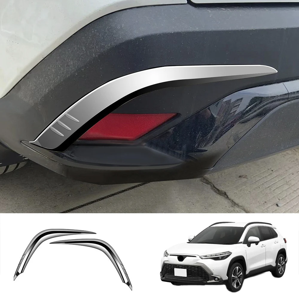 For Toyota Corolla Cross 2021 2022 Rear Fog Light Lamp Bezel Cover Eyelid Eyebrow Trim Chrome