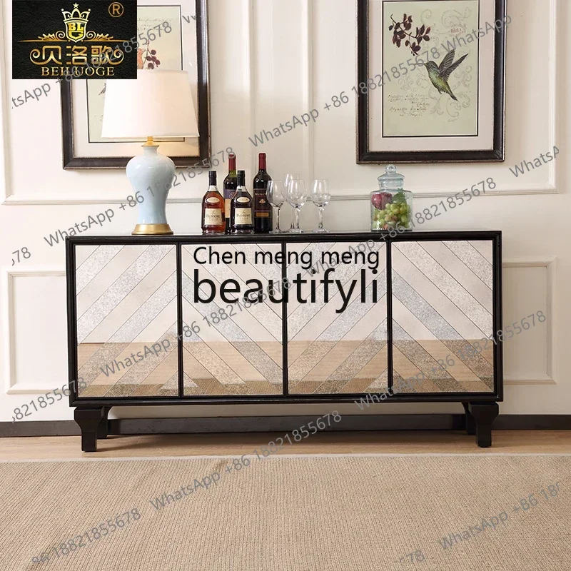 

Y183ff Neoclassical mirror to make old dining side cabinets, personalized design entrance cabinets, decorative lockers