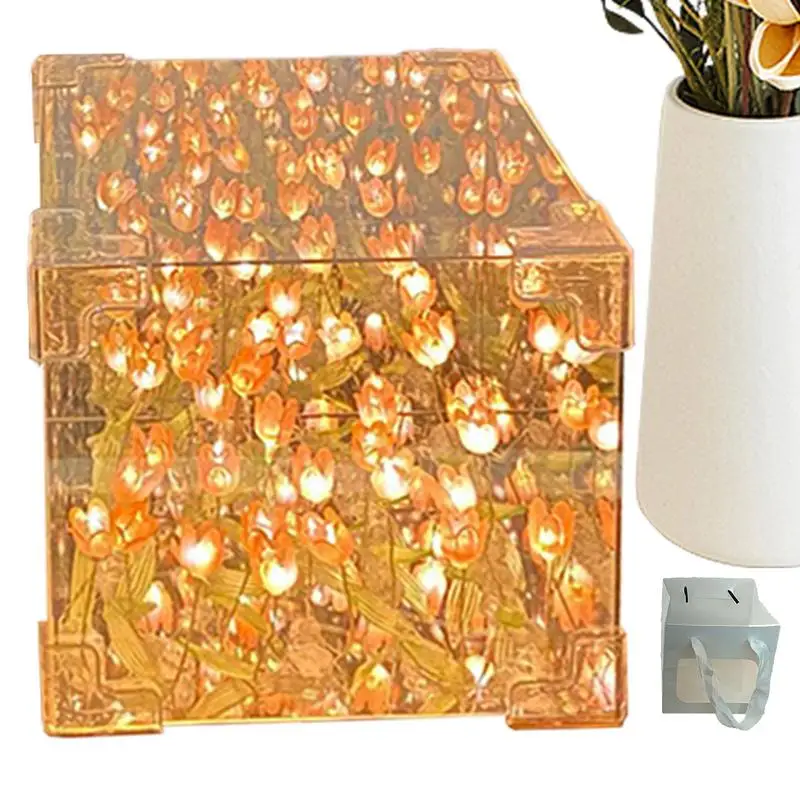 

Flower Lamps For Bedrooms LED Nightstand Lamp Rechargeable Table Light For Bedroom Study Room Handmade Desktop Lighting Device