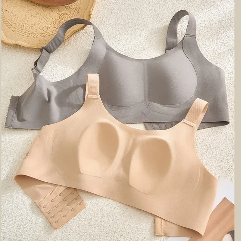 คุณภาพสูง Traceless ชุดชั้นในสตรียกและยกไม่มีแหวนเหล็ก Anti-sagging สบายและขนาดเล็กผู้หญิง Bra