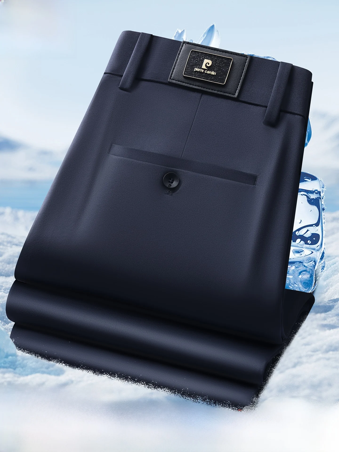 

Pierre Cardin Men's Casual Silk Pants Spring Summer Straight Leg Loose Iron Resistant Anti-Wrinkle Long Trousers Dad Clothes