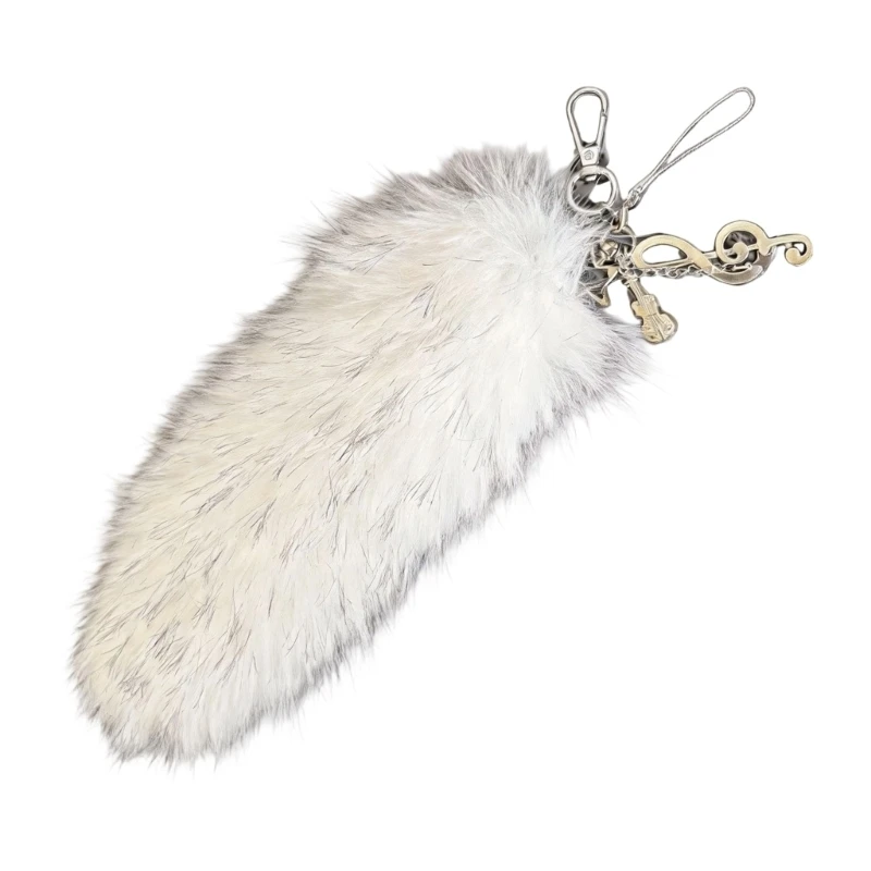 Decorative Tail Bag Charm with Soft Touch and Metal Clasp Attachment E0BF