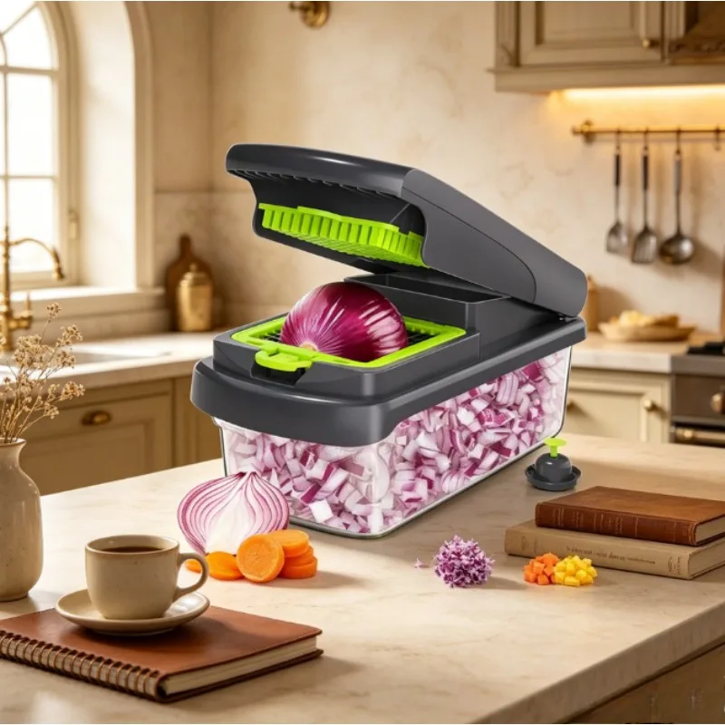 Vegetable Slicer & Grater, Stainless Steel Multifunctional Tool for Shredding, Slicing, Julienne, Ideal for Home Cooking