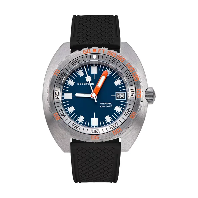SEESTERN SUB300T Automatische Mechanische NH35 Taucher Uhr Für Männer Sapphire 200M Wasserdicht Leucht Armbanduhr FKM Gummi Strap