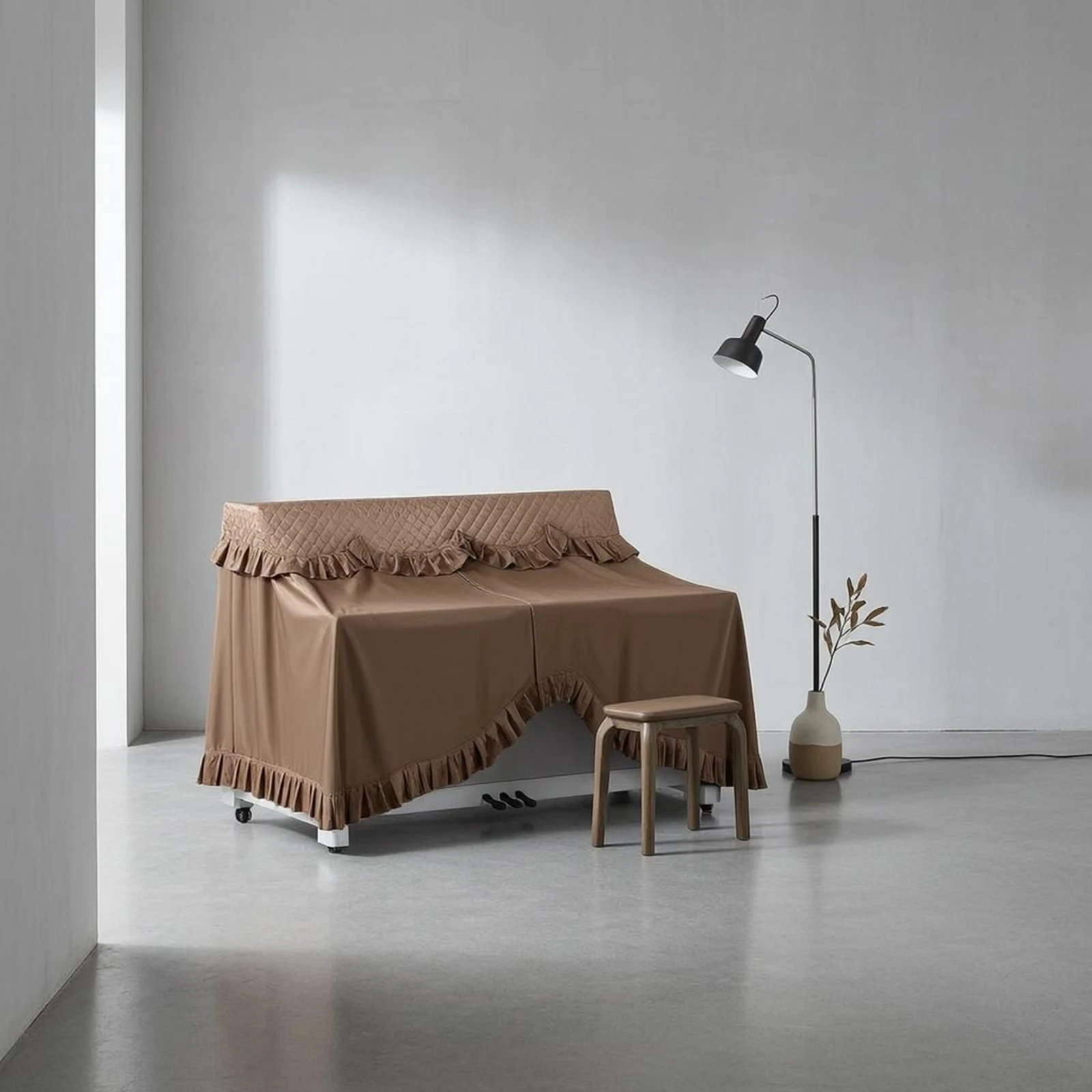 Upright Piano Dust Cover Brown Upright Piano Cover Instrument Care Soft Padding Music Accessory Scratch Protection