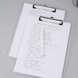 Transparent Board Clip Writing Support Clipboard Document Storage Multi-function Office Acrylic Metal Portable A4 Student