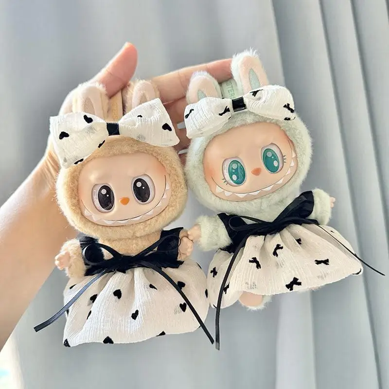 17cm Mini Plush Doll\'S Clothes Outfit Accessories For Korea Kpop Exo Labubu Idol V1 V2 Strap skirt set Clothing Gift