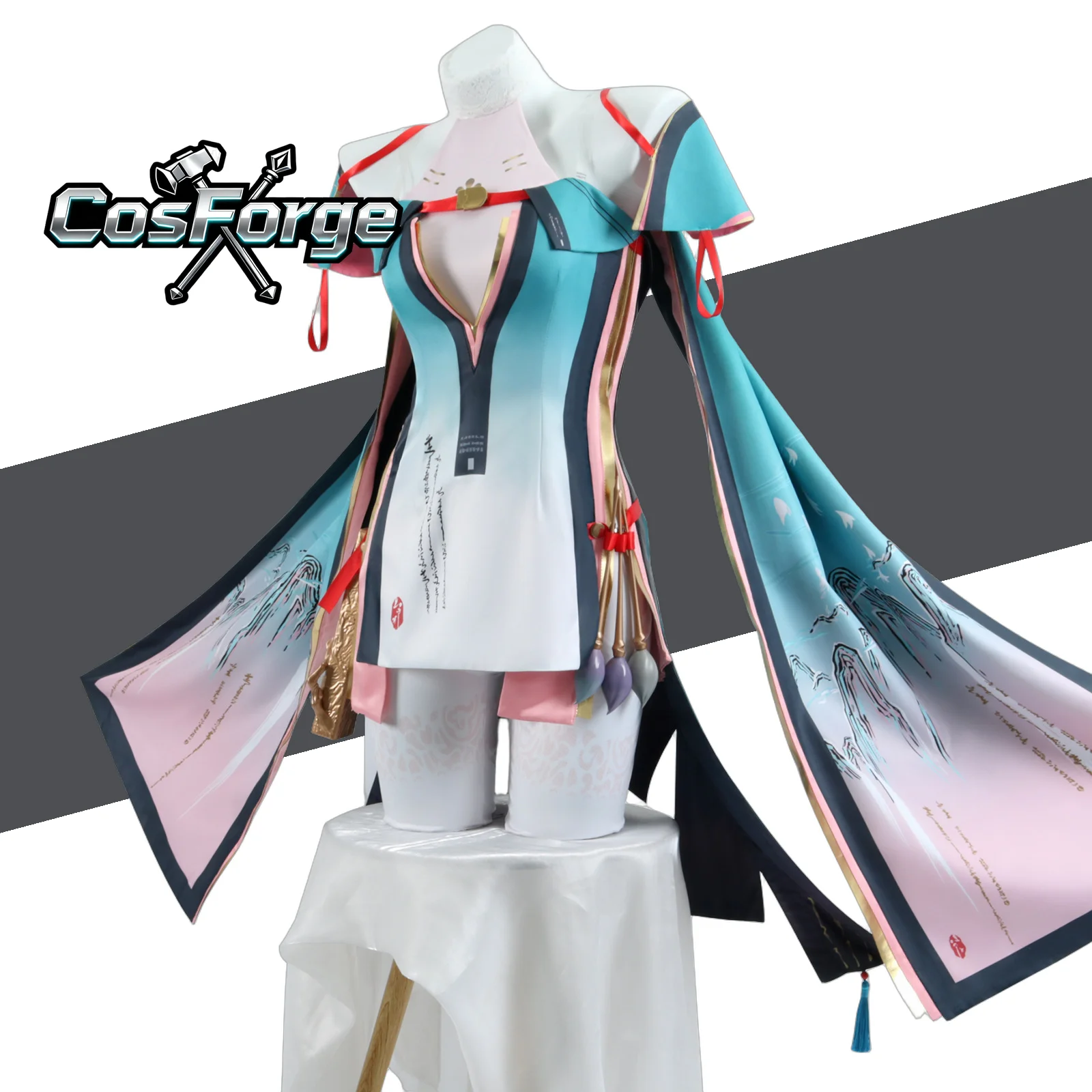 

Wuthering Waves Zhezhi Cosplay Costume Set with Long Hair Wig for Women and Girls Halloween Christmas Roleplay Outfit