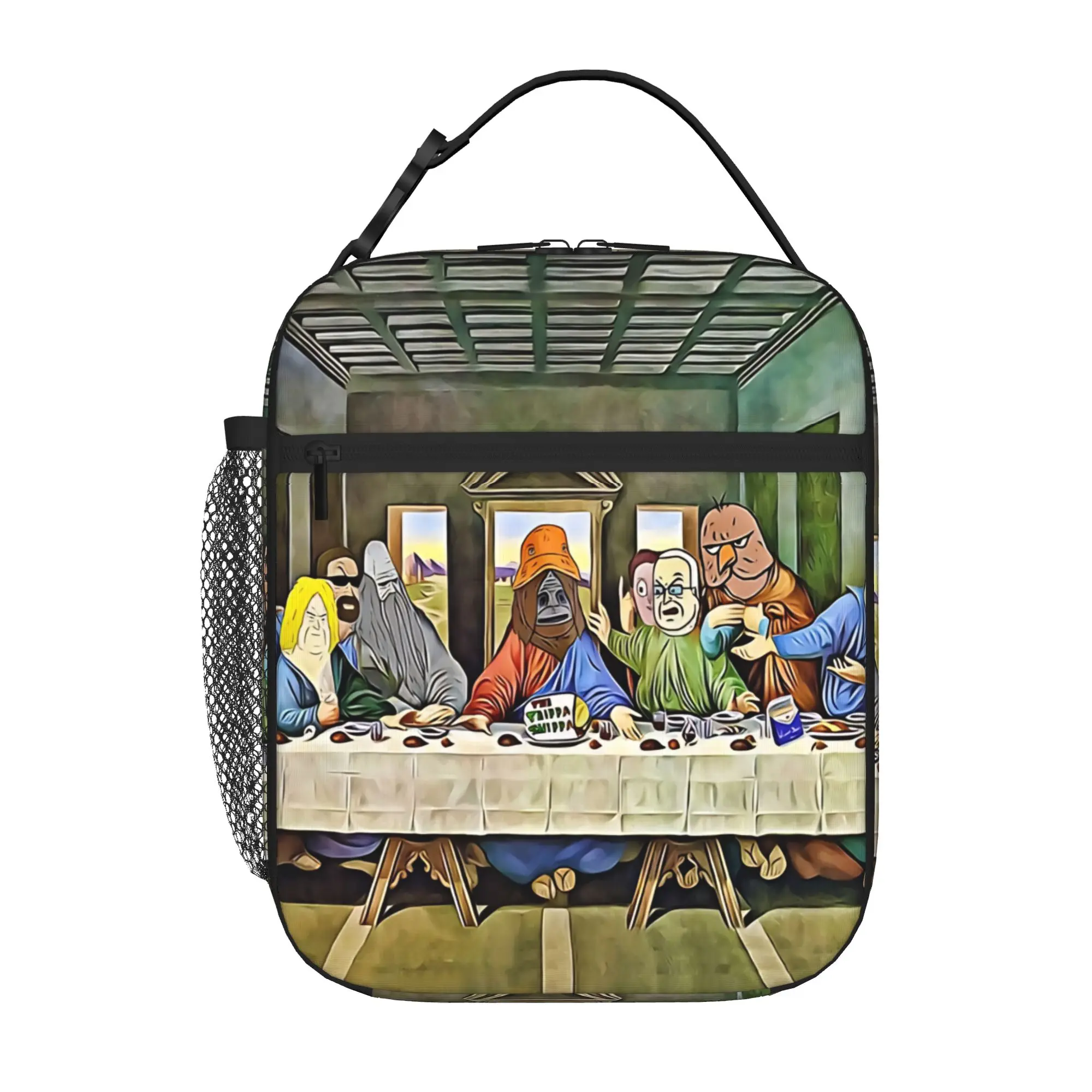 1 Piece Zipper Closure nine cartoon faces  Storage Bag Pocket The Big Lez Show School Lunch Food Box Reusable For Lunch Food Bag