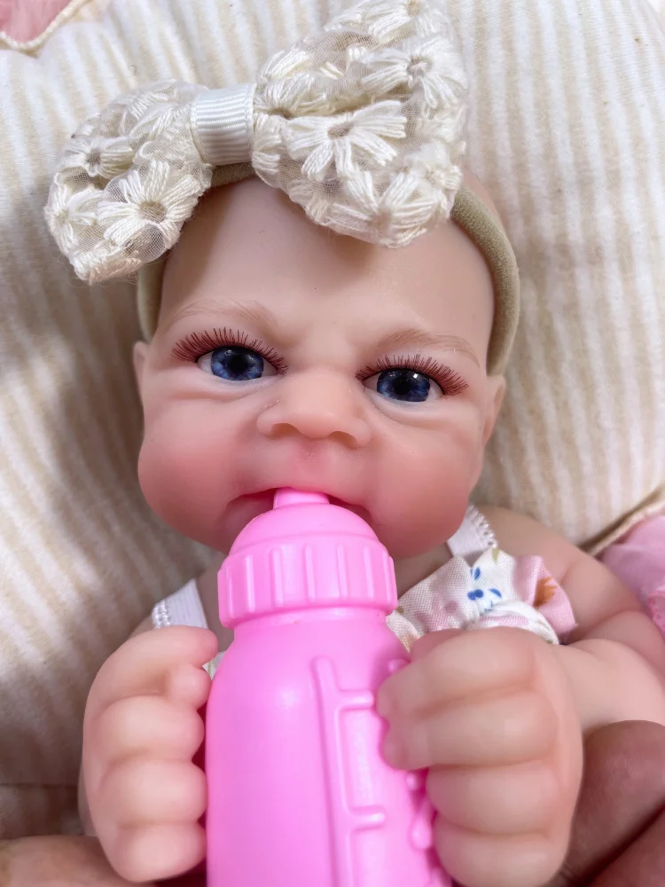 13-calowa lalka reborn Elijah z pełnym otwieranym pyszczkiem, wykonana w całości z miękkiego, elastycznego silikonu, lalka dziewczynka, prezent na urodziny, Boże Narodzenie
