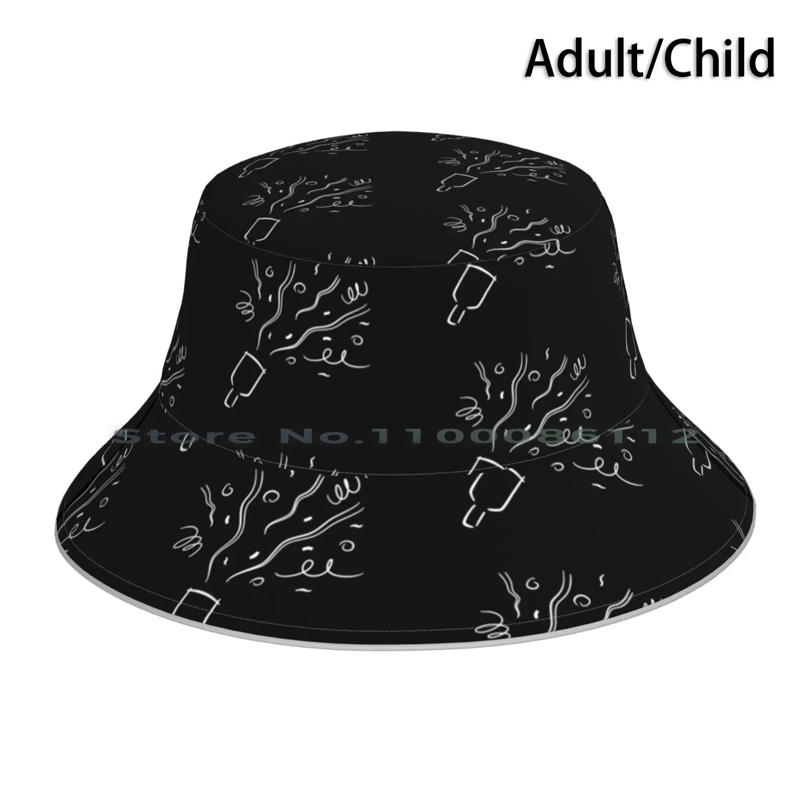 Celebration Party Popper With Confetti Sketch White Bucket Hat Sun Cap Celebrate Celebrating Celebration Congratulate Fisherman