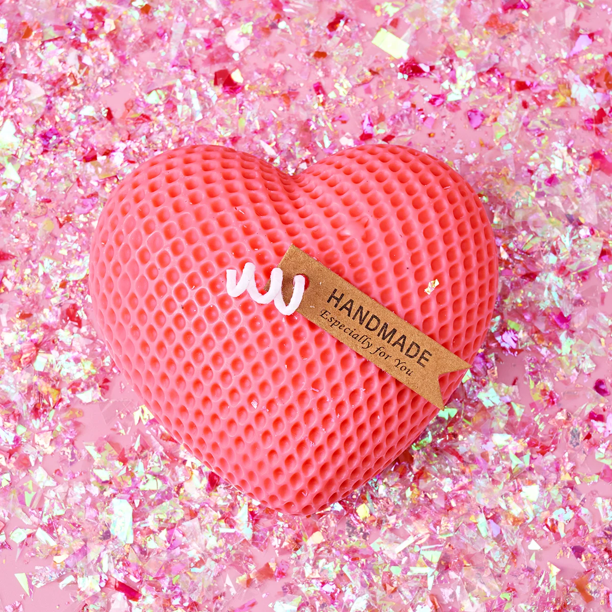 3D Woven Heart Silicone Candle Mold DIY Handmade Love Scented Mould Mousse Cake Baking Mold Wedding Decor Valentine\'s Day Gifts