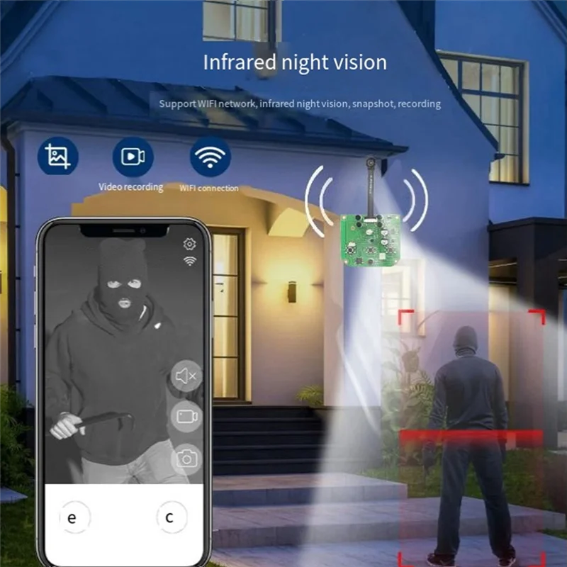 SUNRI-300,000 Video Module Switch Door Monitoring Remote Switch Two-Way Wireless Remote Control Camera Module Durable Easy To Us