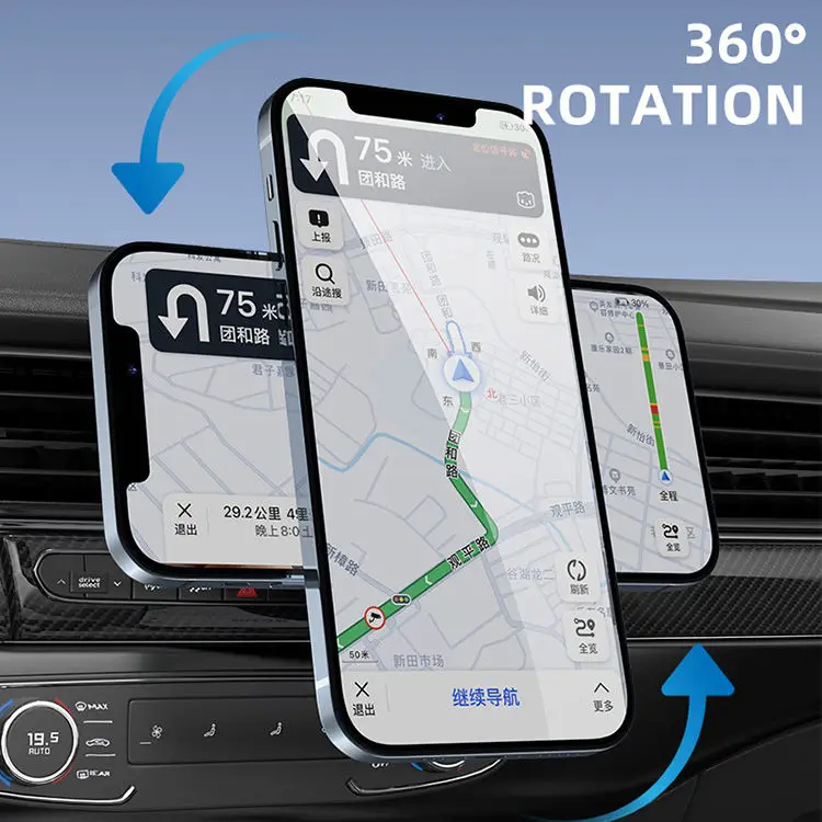15w Qi Wireless Fast Quick Charging Magnetic Suction Wireless Charger Vehicle Car Mount Stand