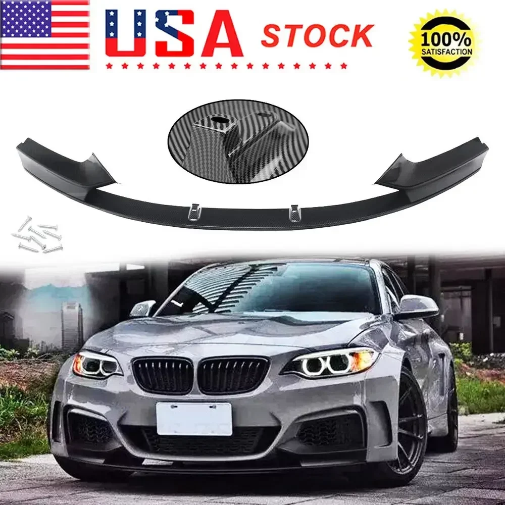 Carbon Fiber Style Front Bumper Lip For BMW F22 F23 230i M240i M Sport 2014-21