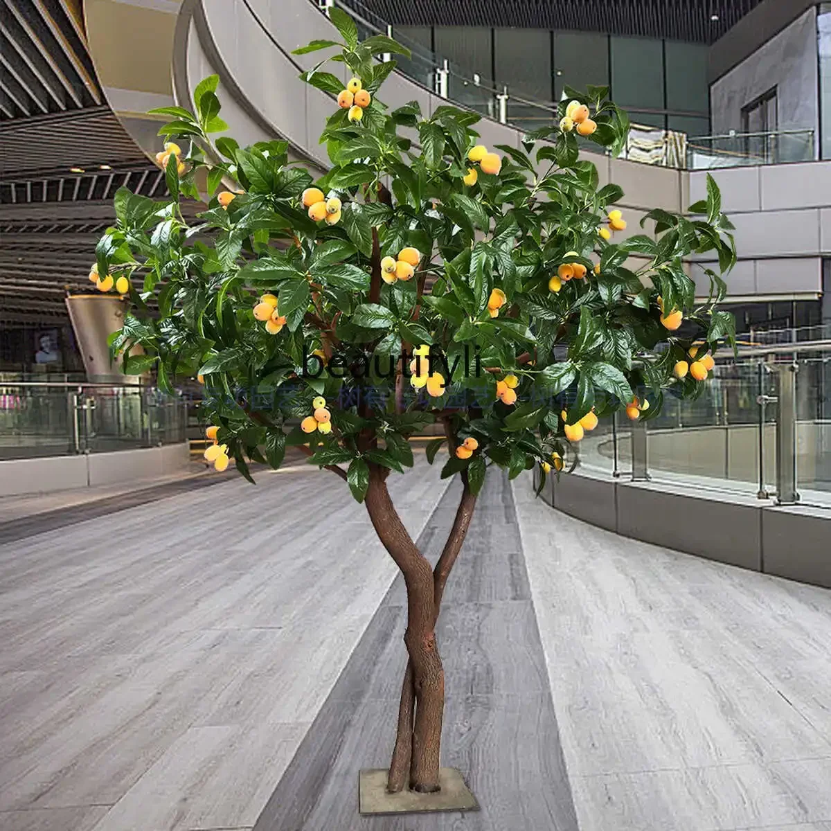 ss 7486 ssSimulation Loquat Tree Large Plant Imitative Tree Wishing Tree Shopping Mall Lobby Fruit Decoration