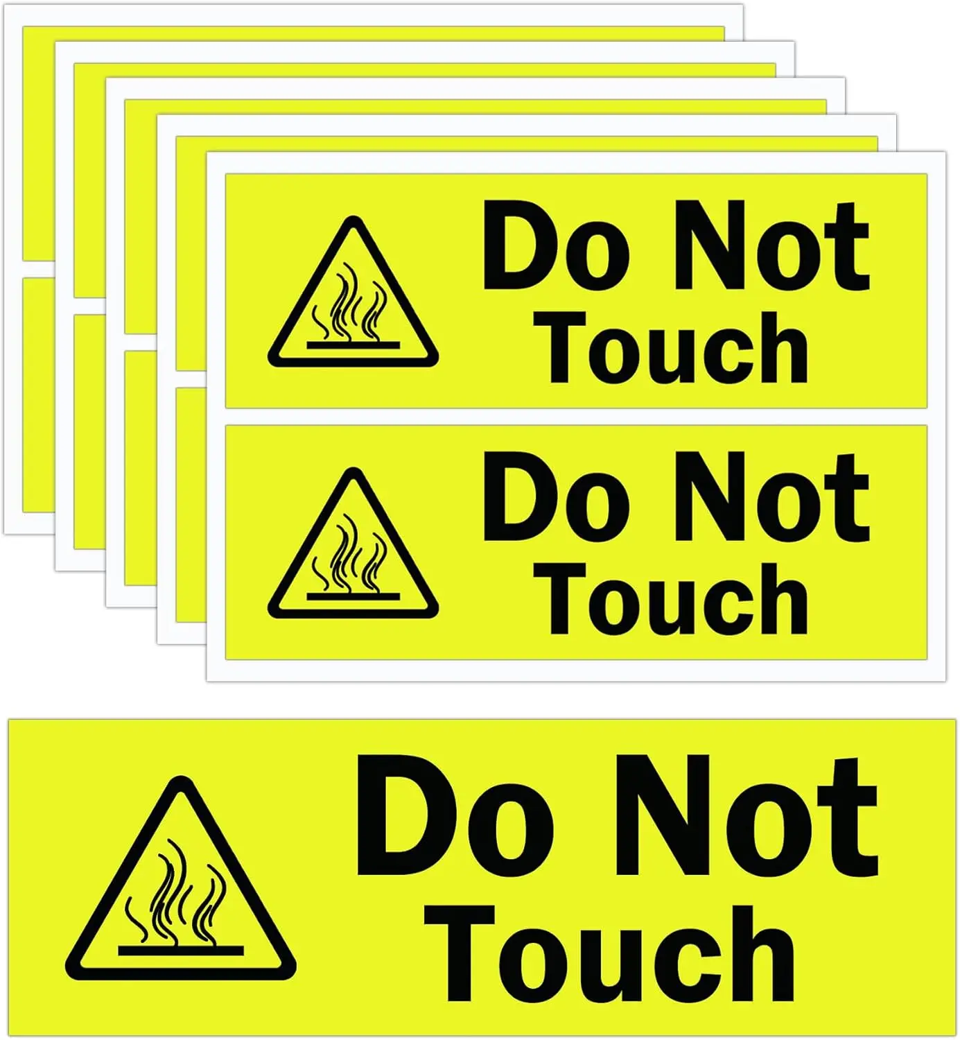

5.91x 1.97 Inch Large Caution Hot Surface Stickers 10 Pcs Do Not Touch Signs Self Adhesive Vinyl Warning Caution