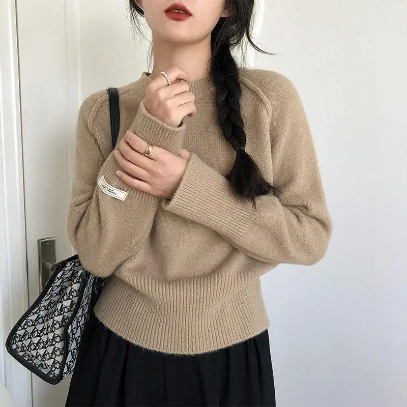 

Autumn Inner Wear Fashionable Short Style Lazy Outerwear Suitable Quality Top Women's Thickened High Waist Sweater Suitable for