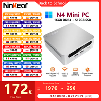Ninkear N4 MINI PC AMD Ryzen™ 5 4600H Up to 4.2 GHz 16GB DDR4 512GB SSD WiFi 6 BT 5.2 Support 8K 3 Screen Windows 11 Computer