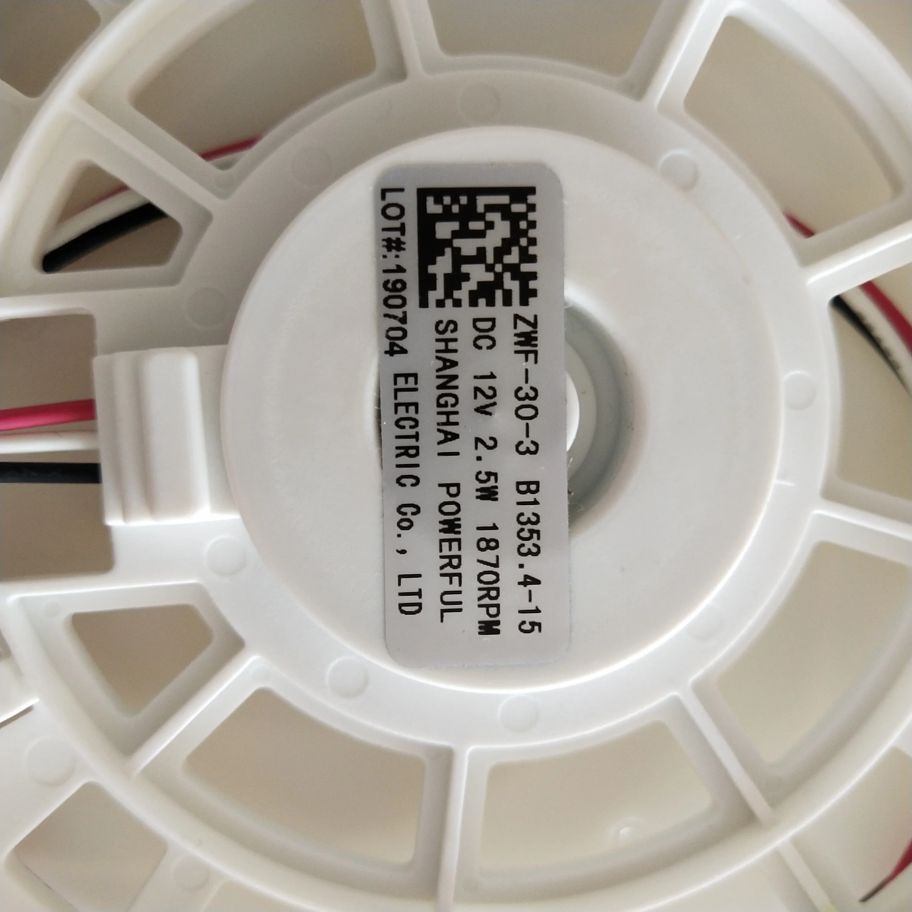 Frigorífico Freezer Fan Motor, ZWF-30-3, B03081070, DC 12V