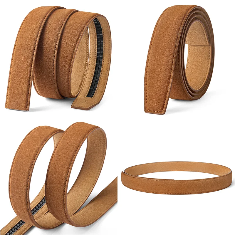 Suede Leather Replacement Belt 3.5cm for Automatic Buckle, Men's Genuine Leather Belt Automatic belt for men
