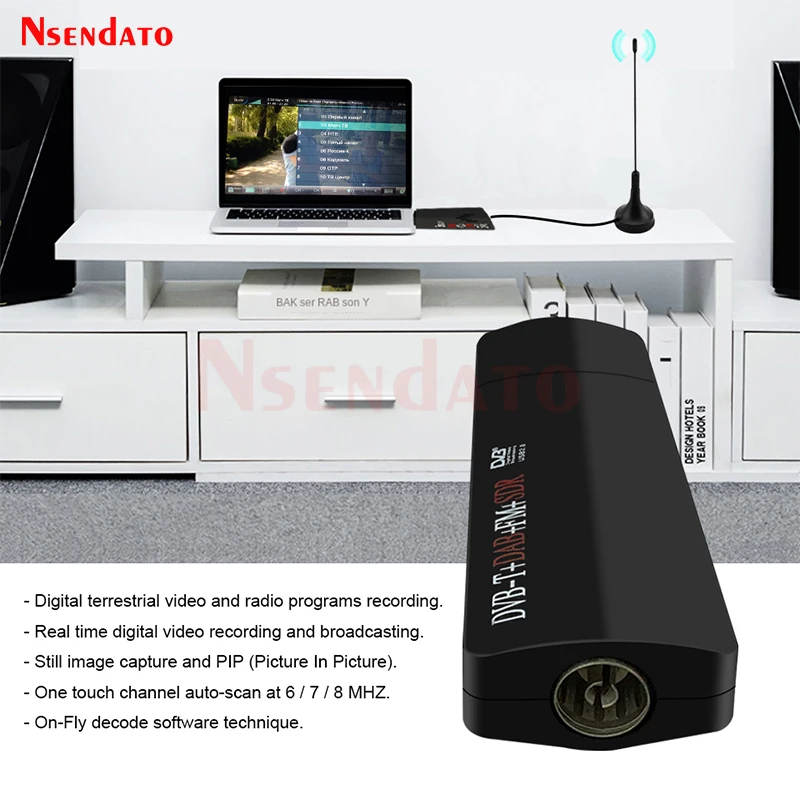 디지털 USB 2.0 USB TV 스틱 동글, FM DAB DVB-T RTL2832U + R860, SDR TV 튜너 수신기, 레코더, 노트북 PC 용 안테나 포함