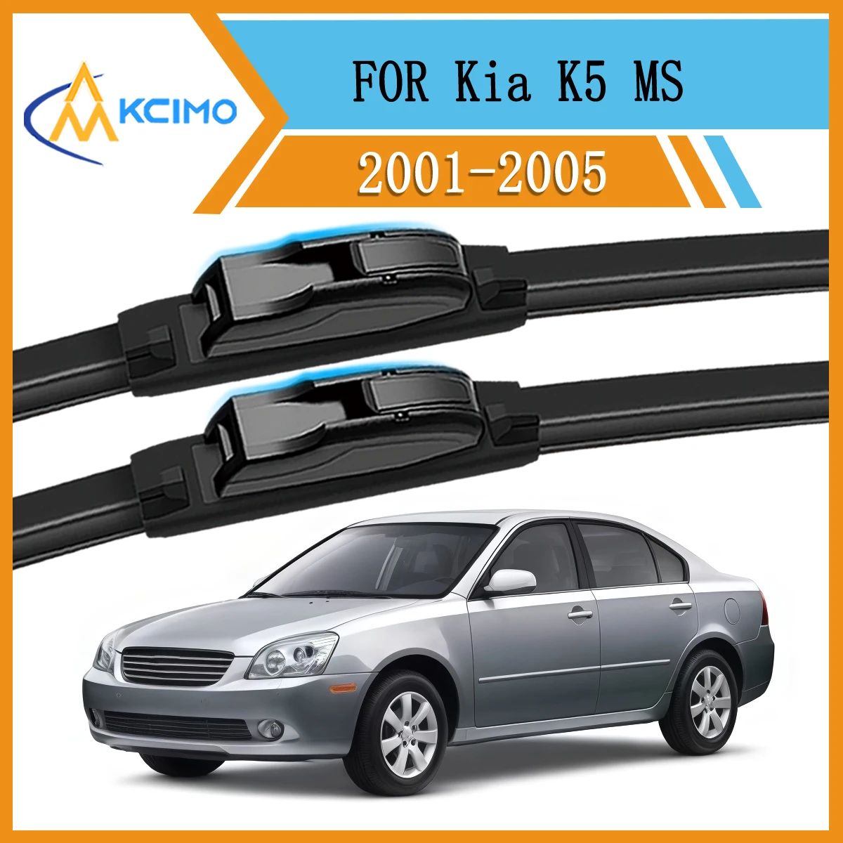 

Windshield Wipers Set Easy Clip Fit For Kia K5 MS 2001-2005 Driver & Passenger Side Durable Beam Style Front Wiper Blades