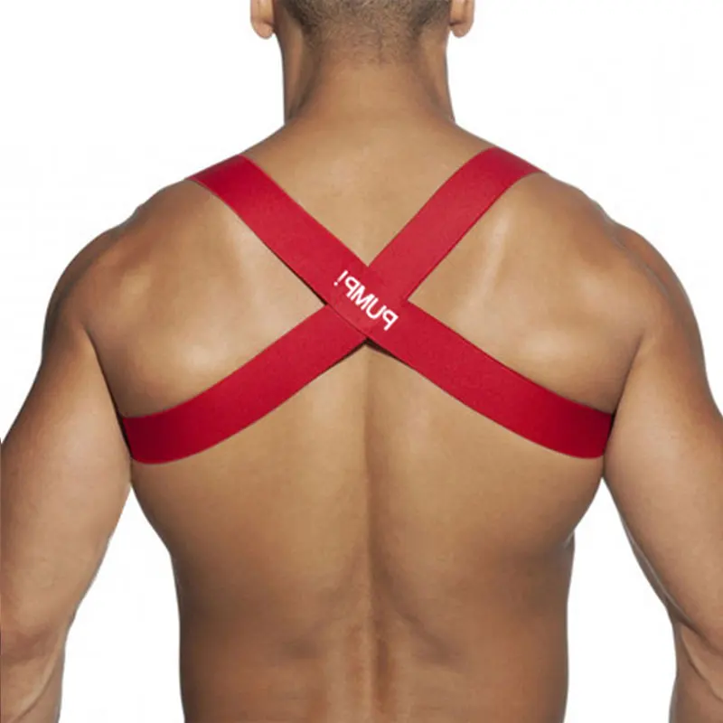 2022 Elastic Band Harness Hollow Costume Men Bodysuite Men Sexy Shoulder Straps Chest Bondage Muscle Halter Belt Club Party