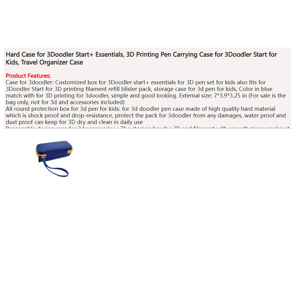 

Hard Case for 3Doodler Start+ Essentials, 3D Printing Pen Carrying Case for 3Doodler Start for Kids, Travel Organizer Case