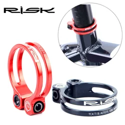 RISK Quick Release 31.8mm 34.9mm Aluminum Alloy Road Mountain Bicycle Bike Seat Post Seatpost Clamp Collar with Titanium Bolt