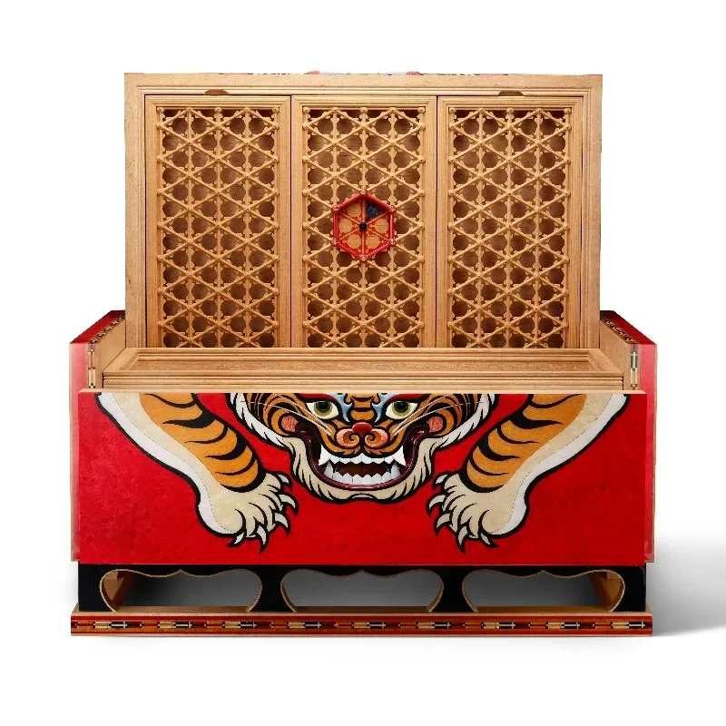 DurableCigar moisturizer, cedar wood Baibao inlaid with tiger pattern, limited to 18 pcs