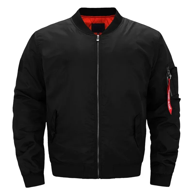 

Куртка пилота Зеленый Новые мужские военные куртки-бомберы Новый пилот Air мужская куртка-бомбер Мужская повседневная однотонная молния Slim Fit Мужские пальто