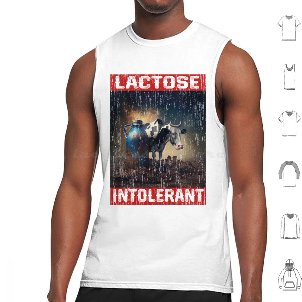 Lactose Forbidden For Lactose Intolerant Tank Tops Vest Sleeveless Lactose Forbidden Lactose Intolerant Lactose Free Lactose