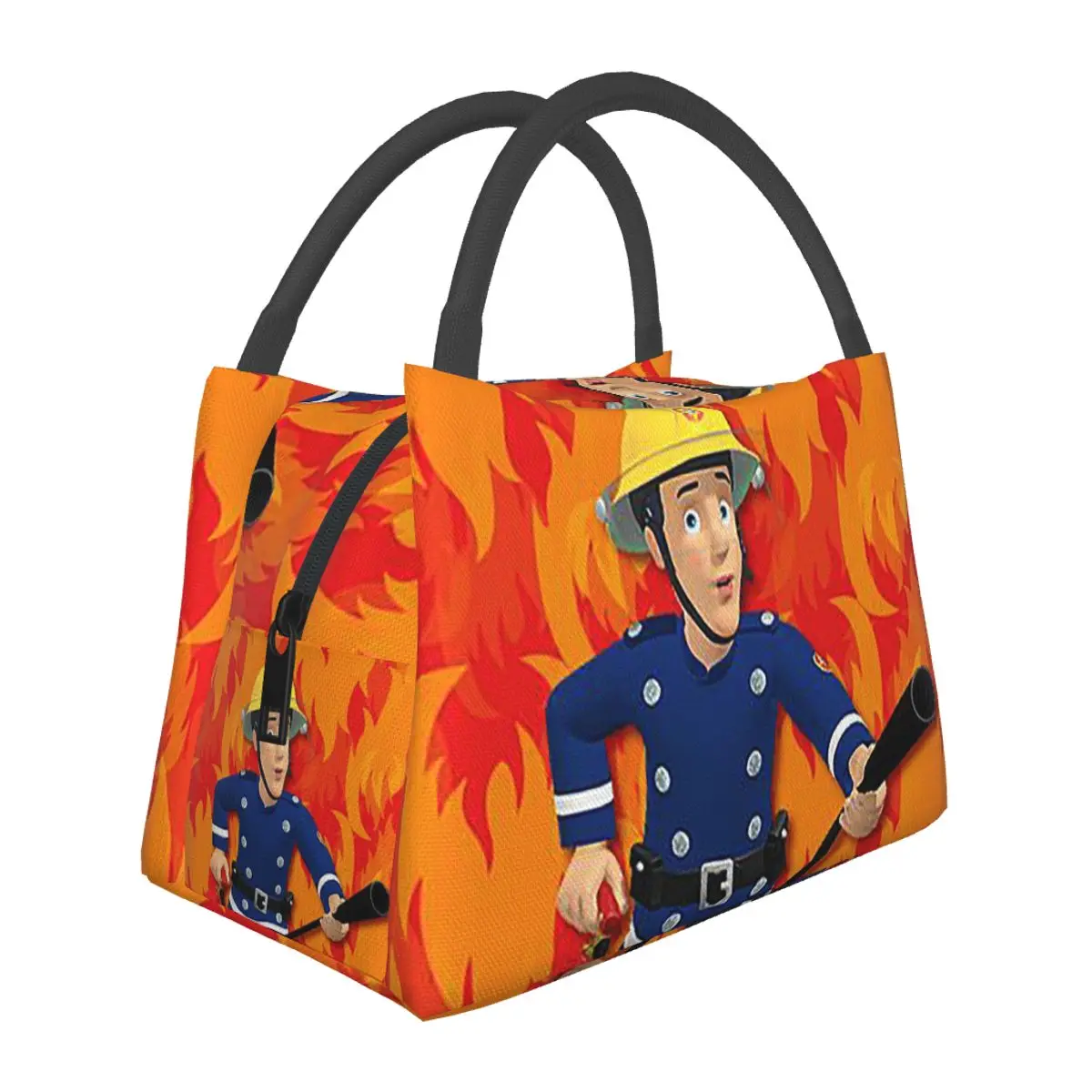 Cartoon Firefighter Fireman Sam Insulated Lunch Bag for Women Storage Food Boxes Leakproof Container Cooler Thermal Lunch Box