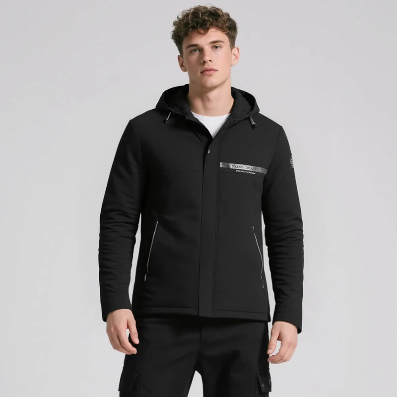 Men Fleece Thickening Jacket New Outdoors Fashion Windproof Casual Keep Warm Coat Winter Comfort Solid Removable Hat Men Parka