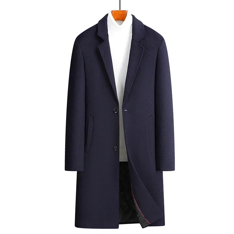 Autumn and winter new men's woolen coat wool 54.3% medium and long suit collar cotton thickened woolen coat men's coat