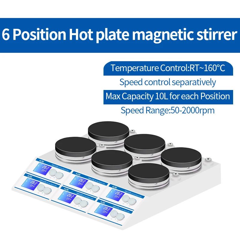 SIX POSITION  1000ml Each Position Heating Magnetic Stirrer