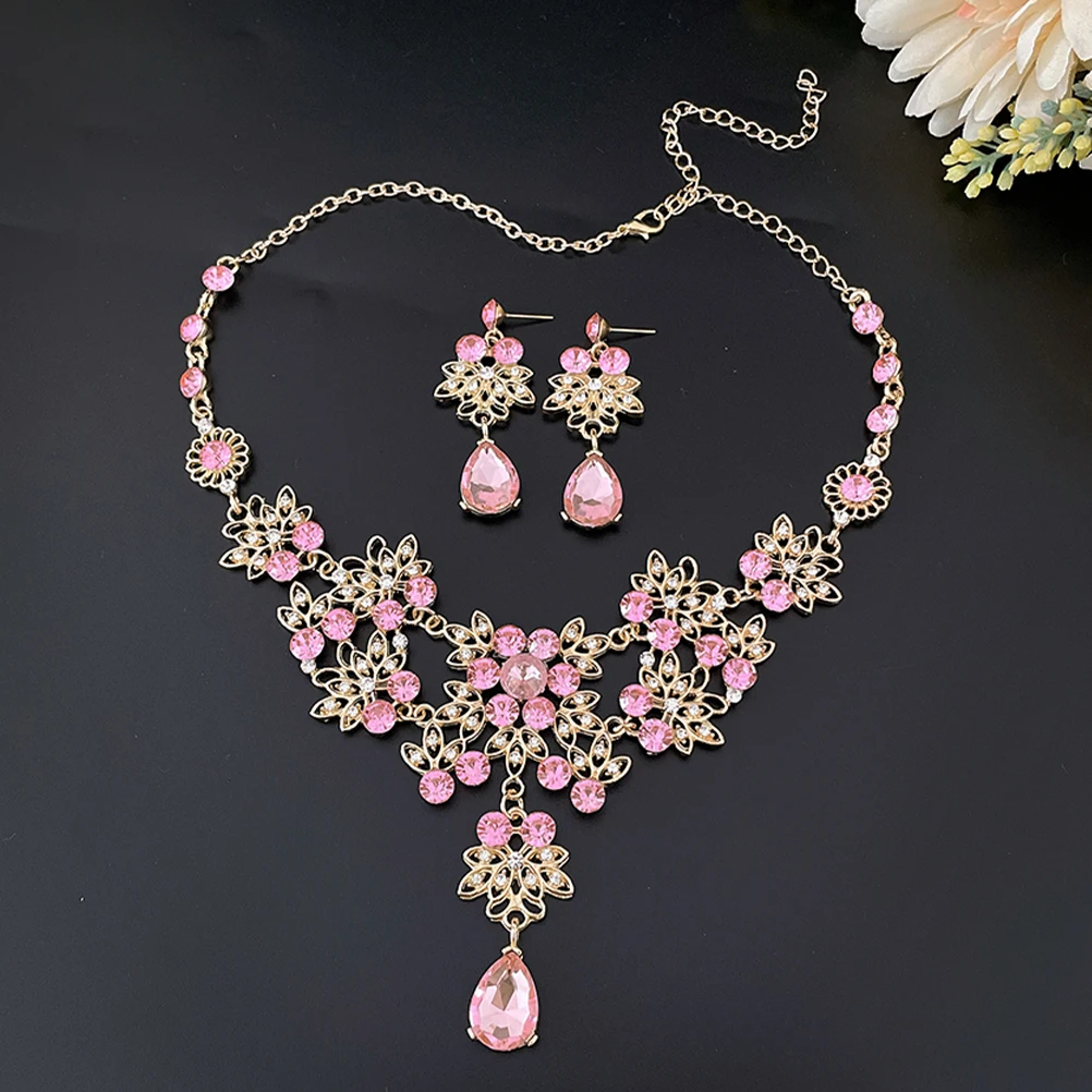 

Crown Template Set Wedding Crowns Necklace Bridal Jewelry Rhinestone Fashion Earrings