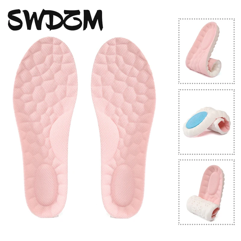 

Latex Sport Insoles Soft High Elasticity Shoe Pads pink/gray/black Breathable Running Insoles for Shoes soft Shock Insoles
