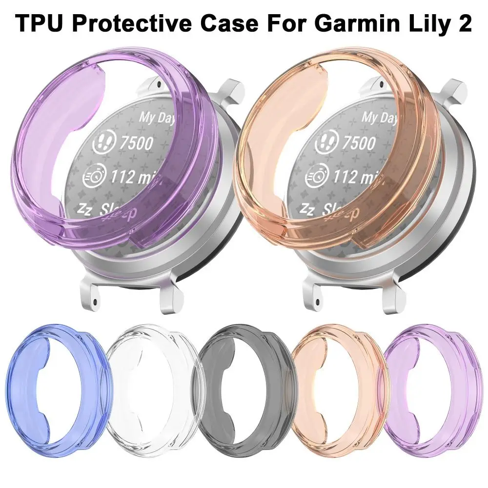 Pare-chocs souple en TPU, cadre de protection pour montre intelligente, boîtier Transparent, accessoires de coque, protecteur d'écran pour Garmin Lily 2