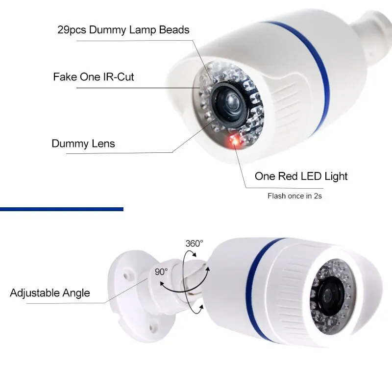 1PC Dummy Fake Camera Simulated Surveillance Security CCTV Dome Camera With One LED Light For Indoor Outdoor Home Store image 4
