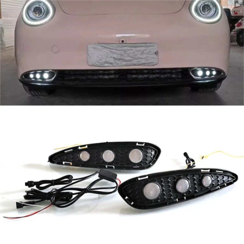 

For Great Wall ORA 03 Funky Cat for GWM Aura 2022 Car Led Daytime Running Lights Front Bumper Fog Lamp Dymanic Turn Signal