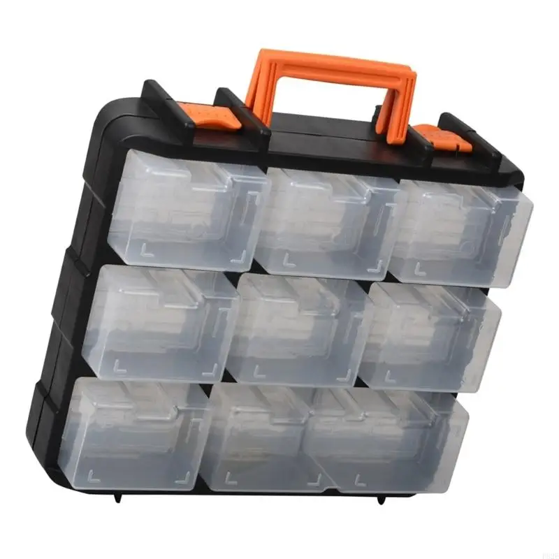 P82E Lightweight Handheld Organizers Storage Box With Antislip Handle For Easy Transport Household Repairs And Garage Storage