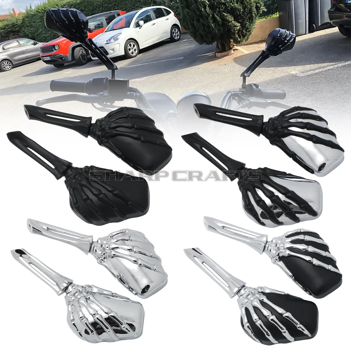 Motorcycle Universal 8mm 10mm Thread Naked  Cruiser Bikes Ghost Claw Rear View Mirrors For Harley Honda Yamaha Kawasaki Suzuki