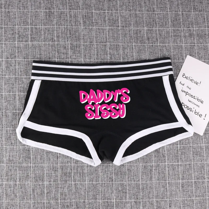 DADDY\'S SISSY Underwear for Women Funny Female Boxer Shorts Cotton Boy Shorts Cute Girl Panties Breathable Womens Intimates