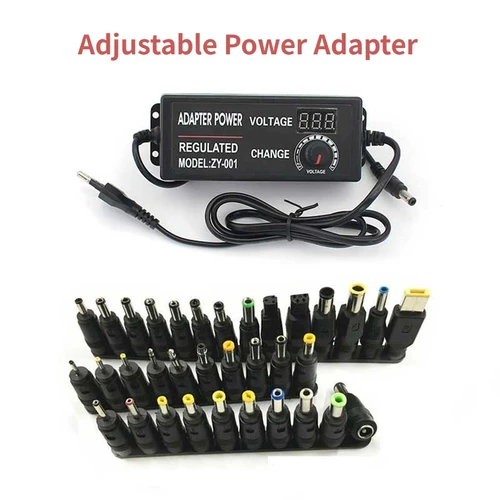 Adaptador de fuente de alimentación ajustable AC DC 12V voltios pantalla LED alimentación 220V a 3V 5V 9V 12V 24V 36V con conector Jack DC