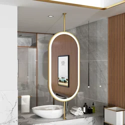 Design Gold Mirror Bathroom Metal Frame Wall Mount Mirror Oval Creative Led Espejos Decorativos Home Decoration Accessories