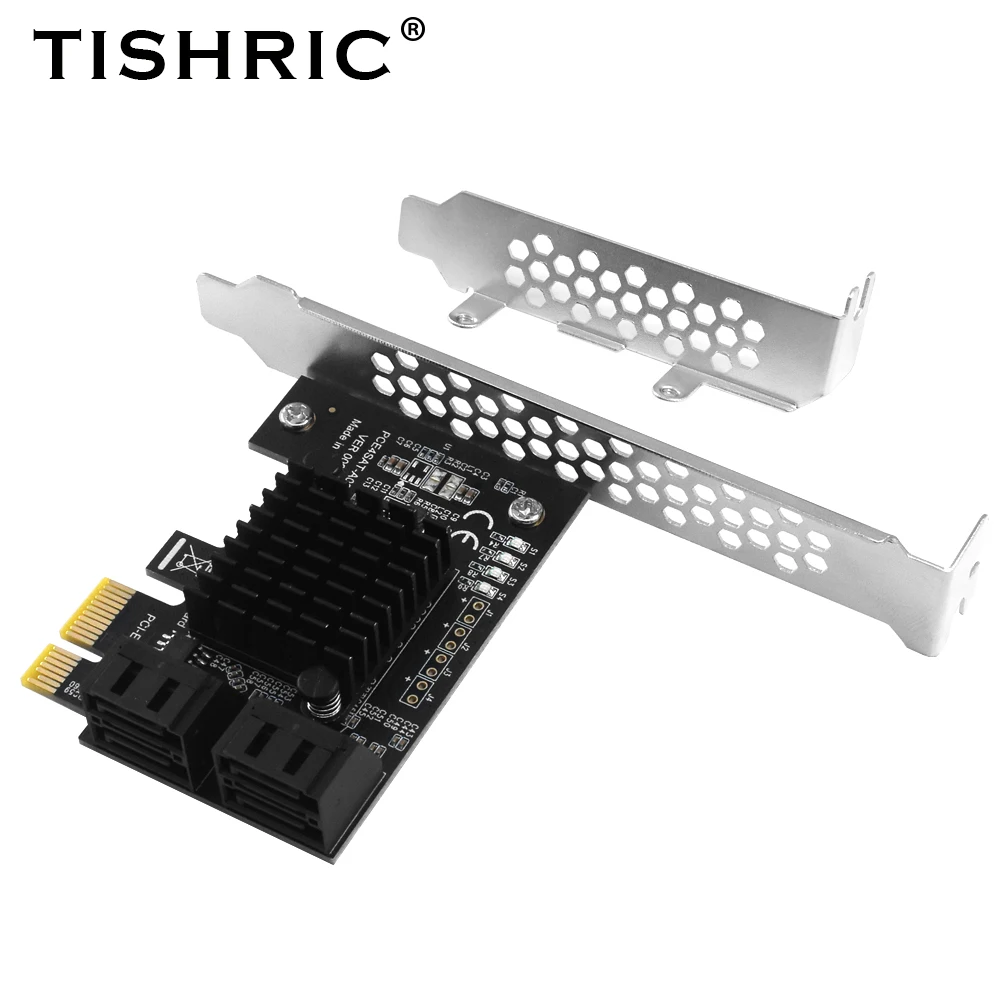 

TISHRIC PCIE 1 To 4 Sata 3.0 Port PCIE Splitter Express 1x to 16x USB 3.0 Special Riser Card Adapter For Miner Mining