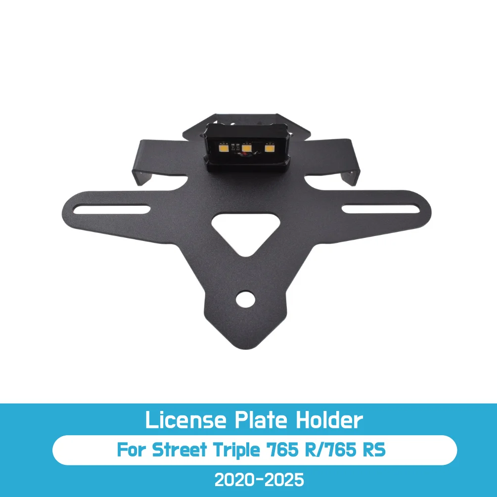 765R 765RS License Plate Holder For Triumph Street Triple 765 RS 2020-2025 2024 Motorcycle Tail Tidy Fender Eliminator LED Light